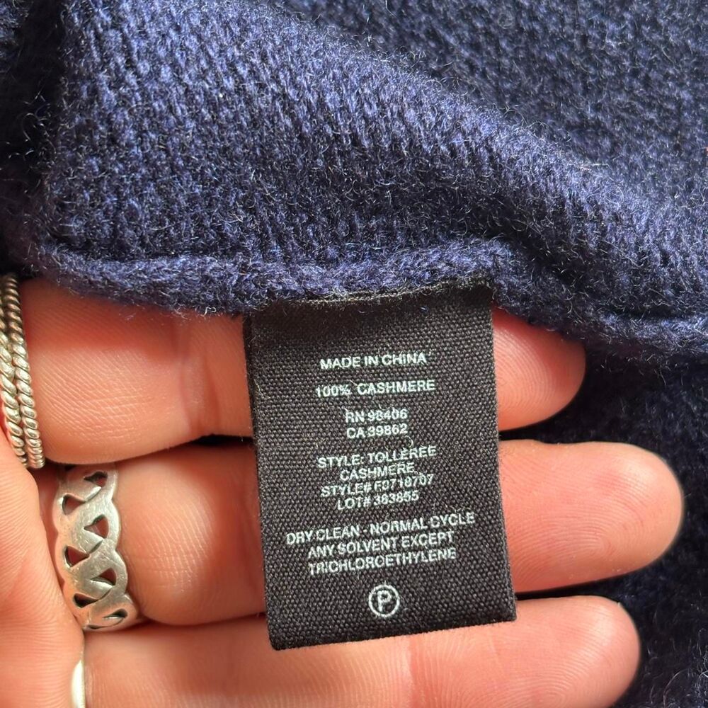 Theory Cashmere Short Sleeve Crew Neck Shirt Navy Size P - Picture 6 of 8